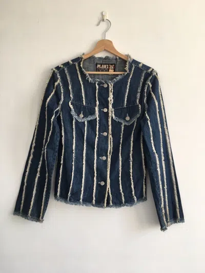 Pre-owned Jean Paul Gaultier Tears Denim Jacket In Blue