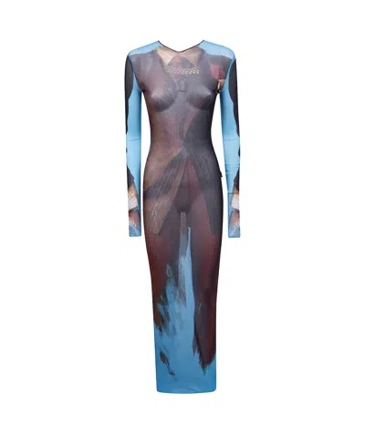 JEAN PAUL GAULTIER TENNIS OPEN-BACK MAXI DRESS