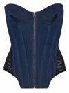 Jean Paul Gaultier Corpetto In Denim  Donna In Blue