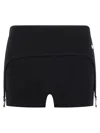 Jean Paul Gaultier Cotton Ribbed Mini Short With Lingerie Garter Clothing In Black