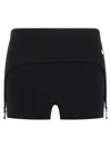 Jean Paul Gaultier Cotton Ribbed Mini Short With Lingerie Garter Clothing In Black