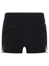 Jean Paul Gaultier Cotton Ribbed Mini Short With Lingerie Garter Clothing In Black