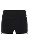 Jean Paul Gaultier Cotton Ribbed Mini Short With Lingerie Garter Clothing In Black