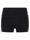 Jean Paul Gaultier Cotton Ribbed Mini Short With Lingerie Garter Clothing In Black