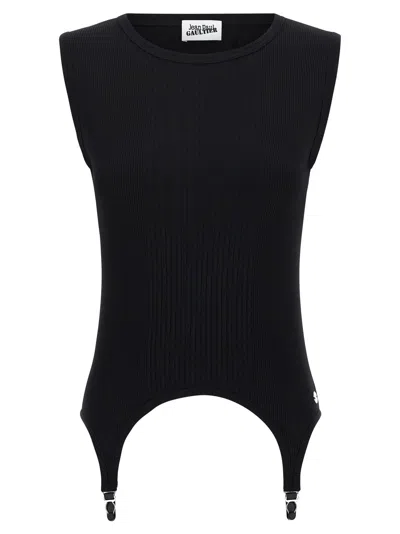 JEAN PAUL GAULTIER THE BLACK GARTER TANK TOP