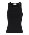 Jean Paul Gaultier Tank Top With Gold-tone Hardware And Ribbed Texture In Black