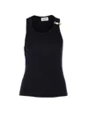 Jean Paul Gaultier Tank Top With Gold-tone Hardware And Ribbed Texture In Black
