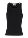 Jean Paul Gaultier Tank Top With Gold-tone Hardware And Ribbed Texture In Black