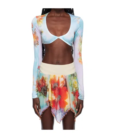 Jean Paul Gaultier 'the Blue Body Flower' Long Sleeve T-shirt