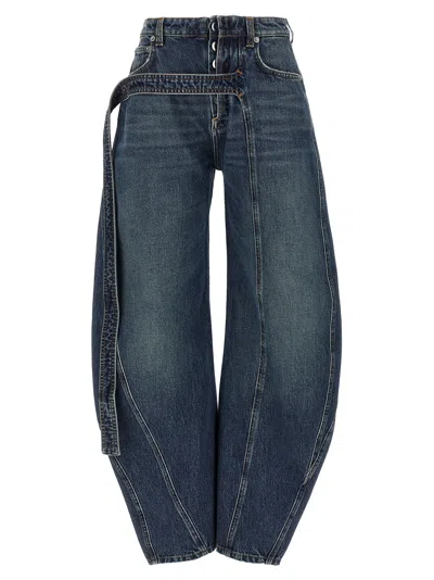 Jean Paul Gaultier 'the Blue Denim Strap' Jeans In Green