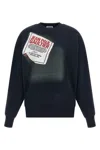 Jean Paul Gaultier The Blue Gaultier Label Sweatshirt Blue In Black