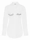 Jean Paul Gaultier White Poplin Shirt With Underboob Print In White