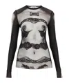 Jean Paul Gaultier Body Lace Mariniere Top In Black