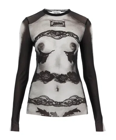 JEAN PAUL GAULTIER JEAN PAUL GAULTIER THE BODY LACE MARINIERE TOP