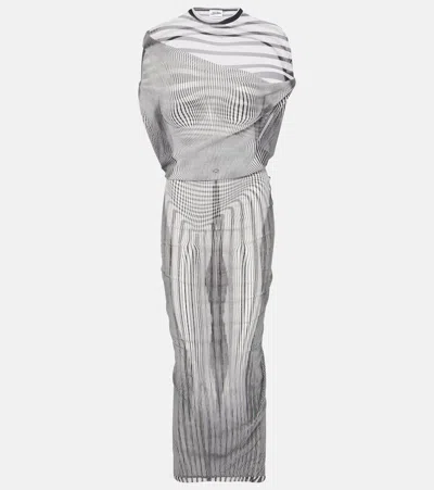 JEAN PAUL GAULTIER BODY MORPHING DRAPED TULLE MAXI DRESS