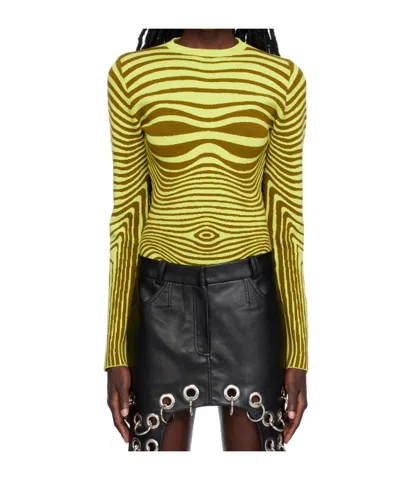 Jean Paul Gaultier The Body Morphing Knitted Jumper In Yellow