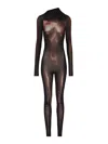 Jean Paul Gaultier Womens Black Brown Printed Long-sleeves Woven Jumpsuit Xs In Black