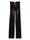 Jean Paul Gaultier High Waist Sheer Trousers With Metallic Finish In Brown
