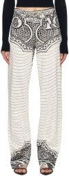 Jean Paul Gaultier Black & White 'the Cartouche' Jeans In White