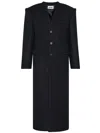 Jean Paul Gaultier Black Wool Long Coat With Corset In Black