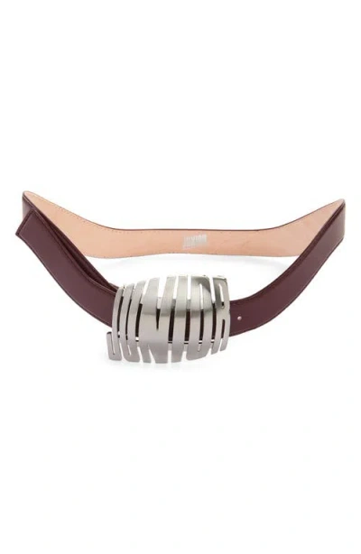 Jean Paul Gaultier The Curved Junior Leather Belt In Brown