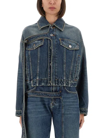 Jean Paul Gaultier The Denim Jacket With Oversized Sleeves In Blue