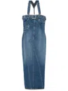 Jean Paul Gaultier Denim Maxi Dress In Blue