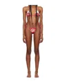 Jean Paul Gaultier Diablo Printed Triangle Bikini In Pink