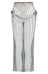 Jean Paul Gaultier The Draped Body Morphing Maxi Skirt In White/black