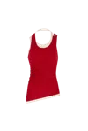 Jean Paul Gaultier Red & Off-white 'the Draped Double' Tank Top