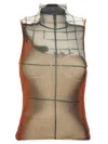 Jean Paul Gaultier Printed Tulle The Fire Tank Top In Multi