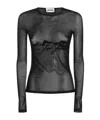 Jean Paul Gaultier The Flocked Tattoo Ruban Top In Black