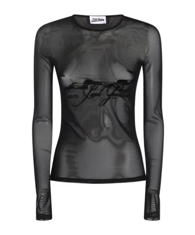 Jean Paul Gaultier The Flocked Tattoo Ruban Top