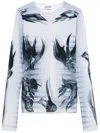 Jean Paul Gaultier Gray & Black 'the Flower Body Morphing Marinière' T-shirt In White