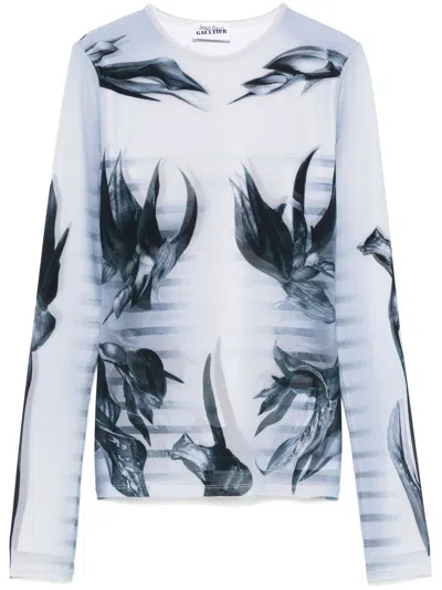 JEAN PAUL GAULTIER THE FLOWER BODY MORPHING MARINIÈRE T-SHIRT