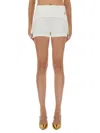 Jean Paul Gaultier High Waist Ribbed Texture Shorts In White