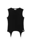 Jean Paul Gaultier 'the Garter' Ribbed Tank Top Black In Black