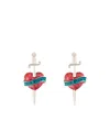 Jean Paul Gaultier The Heart Stud Earrings In Red