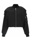 Jean Paul Gaultier Cropped Bomber With Hidden Hood Detail In Black