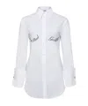 Jean Paul Gaultier White Poplin Shirt With Underboob Print In White