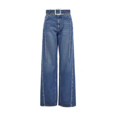 Jean Paul Gaultier The Jeans With Zip Belt In Blue