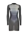 Jean Paul Gaultier Le Mâle Printed Mesh Mini Dress In Black
