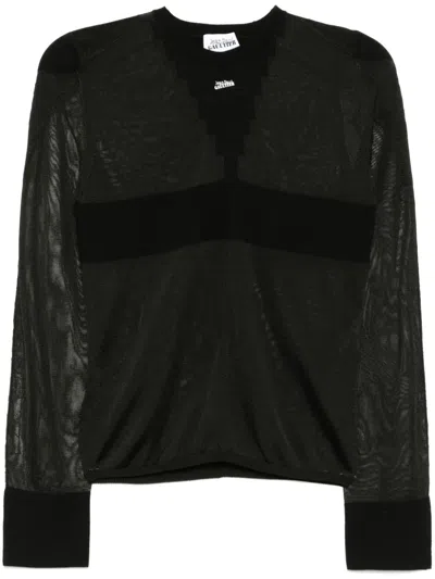 Jean Paul Gaultier The Logo Strickoberteil In Schwarz
