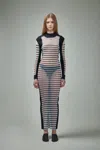 Jean Paul Gaultier The Long Bi-material Marinière Dress In White