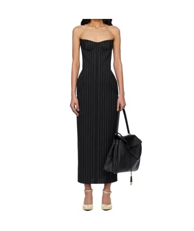 Jean Paul Gaultier 'the Long Bustier' Midi Dress In Black