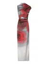 Jean Paul Gaultier Asymmetrical Maxi Dress Floral Print In White