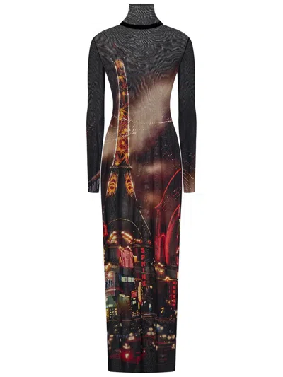 Jean Paul Gaultier The Long Red Pigalle Long Dress In Multi