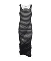 Jean Paul Gaultier Gathered Marinière And Tulle Midi Dress In Black