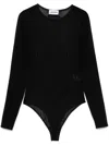 Jean Paul Gaultier The Morphing Pinstripe Bodysuit In Black