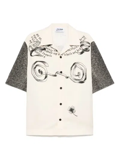 Jean Paul Gaultier The Multi-tattoo Shirt In 030030-ecru/black/re